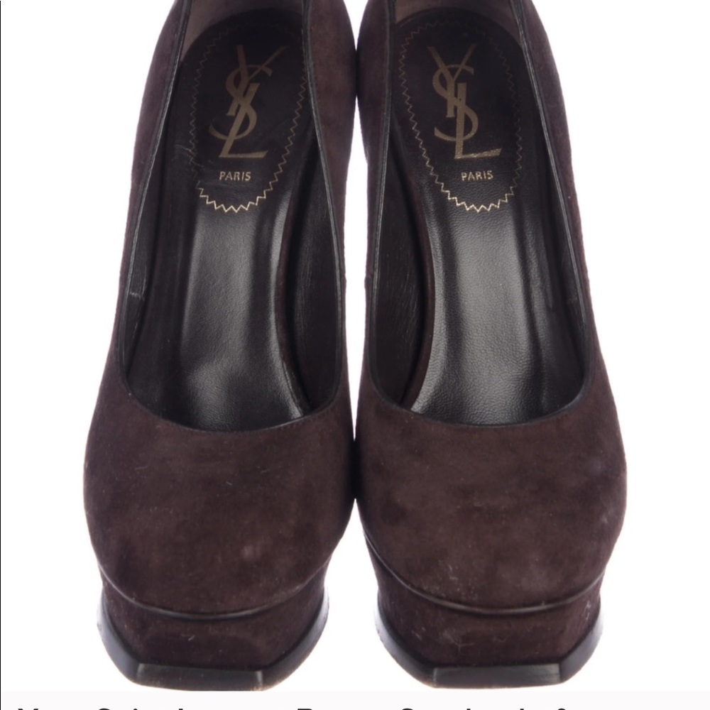 Yves Saint Laurent Brown Suede platform Pumps 36.5